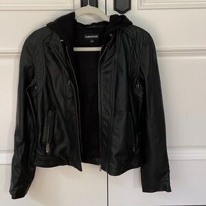 Lamarque Black Leather Moto Jacket
